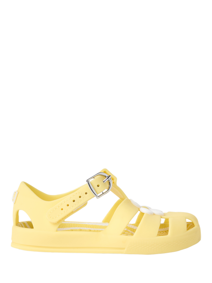 JoJo Maman Bébé Kids' Flower Jelly Sandals, Yellow, Yellow