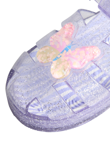 JoJo Maman Bébé Kids' Jelly Sandals, Mid Purple - view 2, Mid Purple