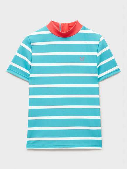 Crew Clothing Kids' Striped Rash Vest, Mid Green, Mid Green