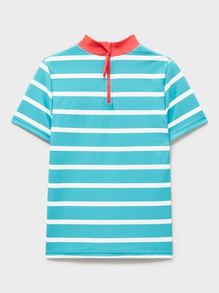 Crew Clothing Kids' Striped Rash Vest, Mid Green - view 2, Mid Green