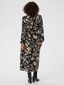 KAFFE Ulla Graphic Shirt Dress containing LENZING™ ECOVERO™ Viscose, Black/Grey - view 2, Black/Grey