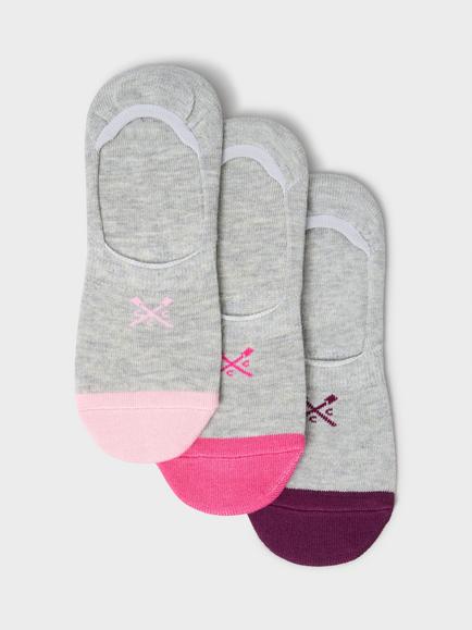 Crew Clothing Stripes Bamboo Rich Secret Socks, Pack of 3, Graphite Grey/Multi, Graphite Grey/Multi