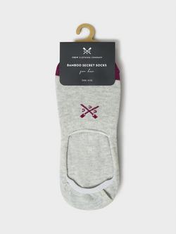 Crew Clothing Stripes Bamboo Rich Secret Socks, Pack of 3, Graphite Grey/Multi - view 2, Graphite Grey/Multi