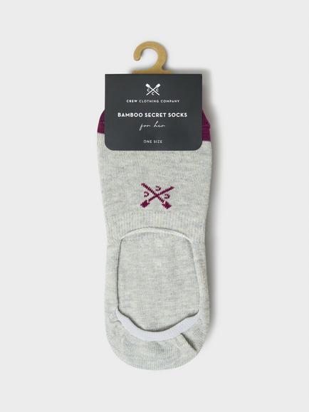 Crew Clothing Stripes Bamboo Rich Secret Socks, Pack of 3, Graphite Grey/Multi - view 2, Graphite Grey/Multi