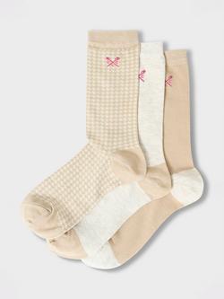 Crew Clothing Bamboo Socks, Pack of 3, Beige, Beige