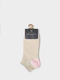 Crew Clothing Colour Contrast Trainer Socks, Pack of 3, Graphite Grey - view 2, Graphite Grey