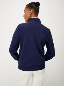 Crew Clothing Quarter Zip Micro Fleece Sweatshirt, Navy Blue - view 2, Navy Blue