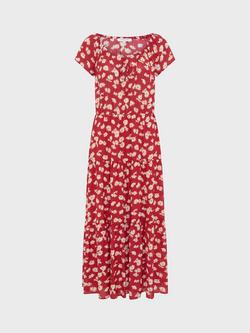 Gerard Darel Rifka Floral Midi Dress, Red, Red