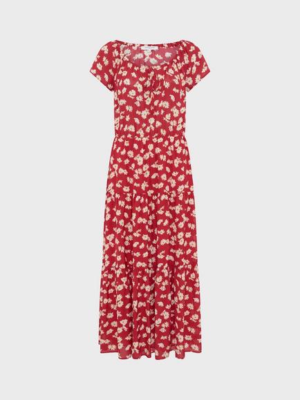 Gerard Darel Rifka Floral Midi Dress, Red - view 2, Red