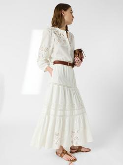 Gerard Darel Jaly Cutwork Midi Skirt, Ecru - view 2, Ecru