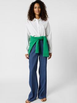 Gerard Darel Alayna Linen Rich Trousers, Indigo - view 2, Indigo