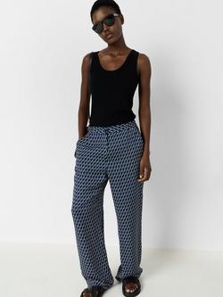 Gerard Darel Andra Geometric Print Trousers, Navy/White, Navy/White