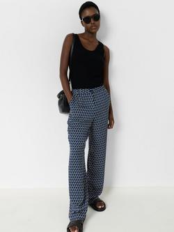 Gerard Darel Andra Geometric Print Trousers, Navy/White - view 2, Navy/White