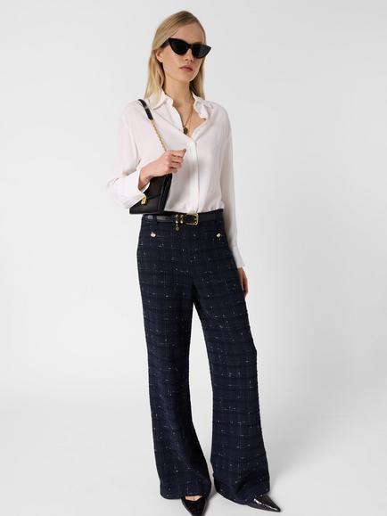 Gerard Darel Aleyna Boucle Trousers, Navy - view 2, Navy