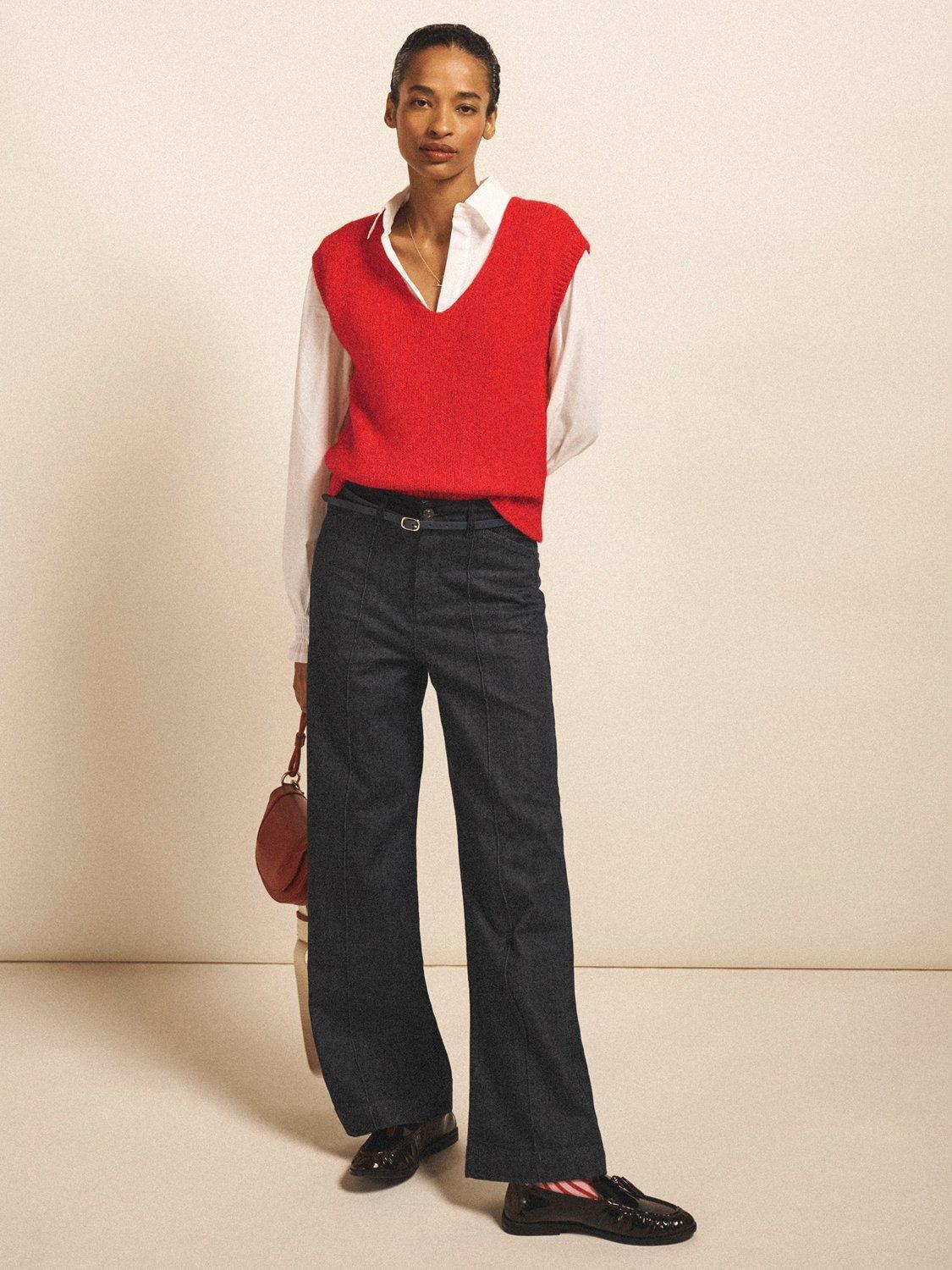 Product image 1 of 8, which shows NRBY Pasha Wide Leg Jeans, Rinse Wash, 8