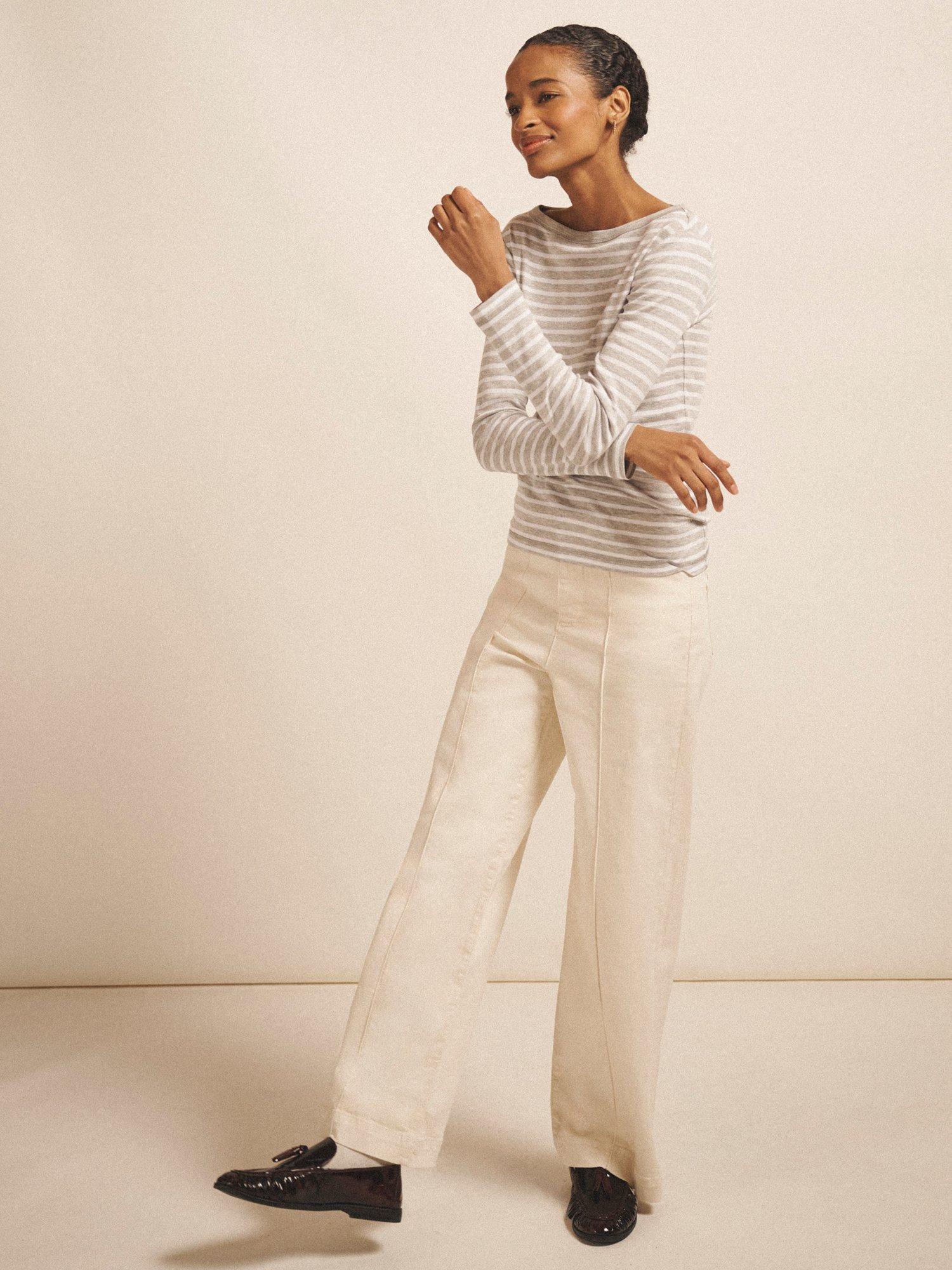 Product image 3 of 7, which shows NRBY Pasha Wide Leg Jeans, Ecru, 8