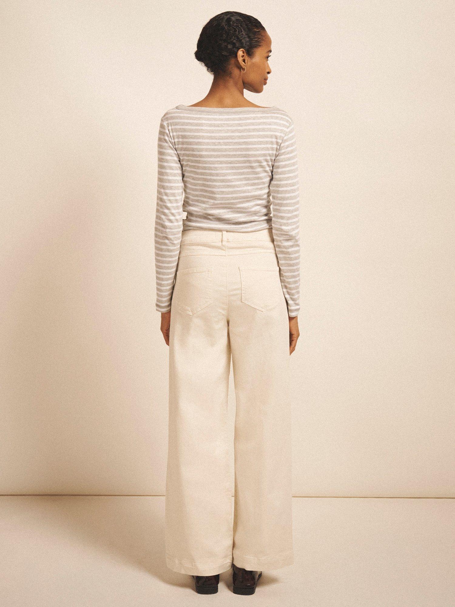 Product image 4 of 7, which shows NRBY Pasha Wide Leg Jeans, Ecru, 8