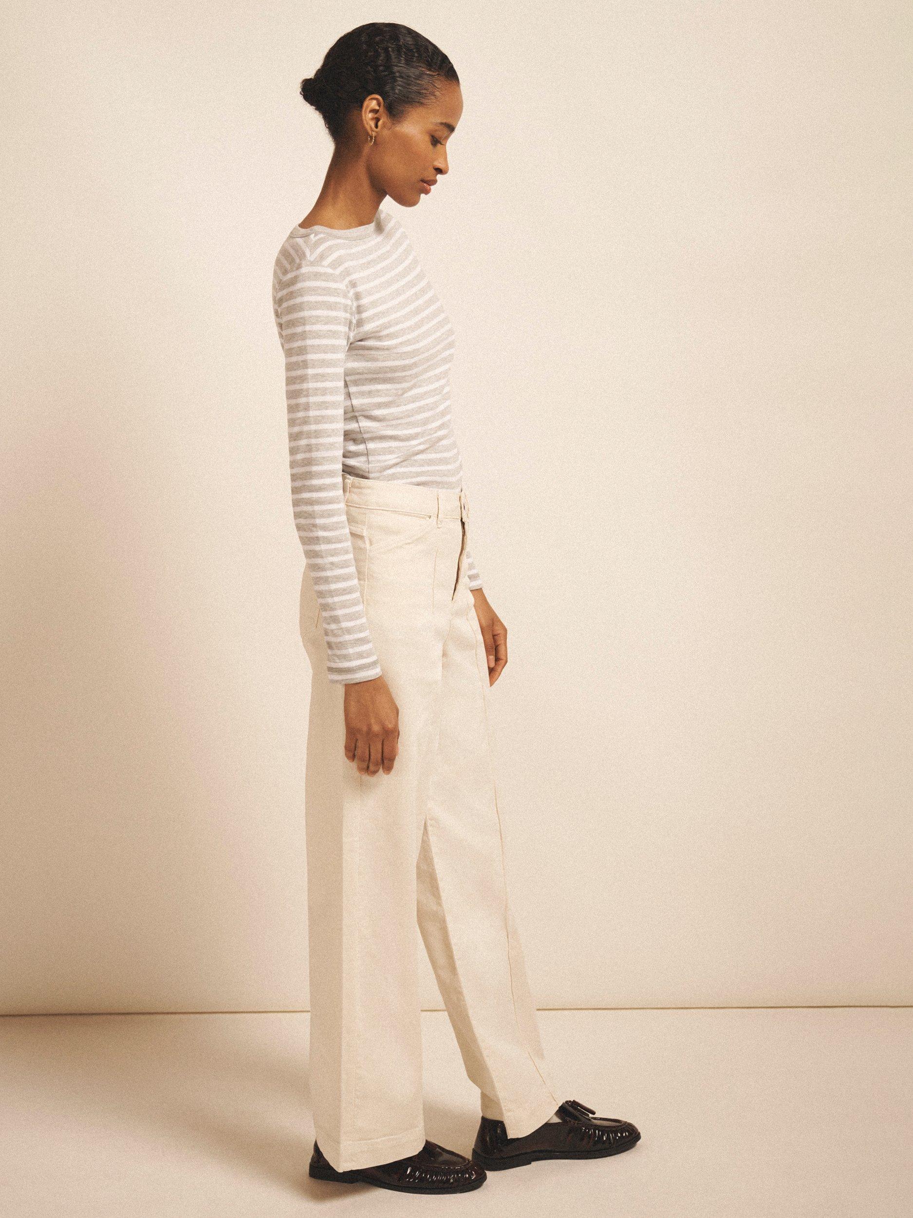 Product image 5 of 7, which shows NRBY Pasha Wide Leg Jeans, Ecru, 8