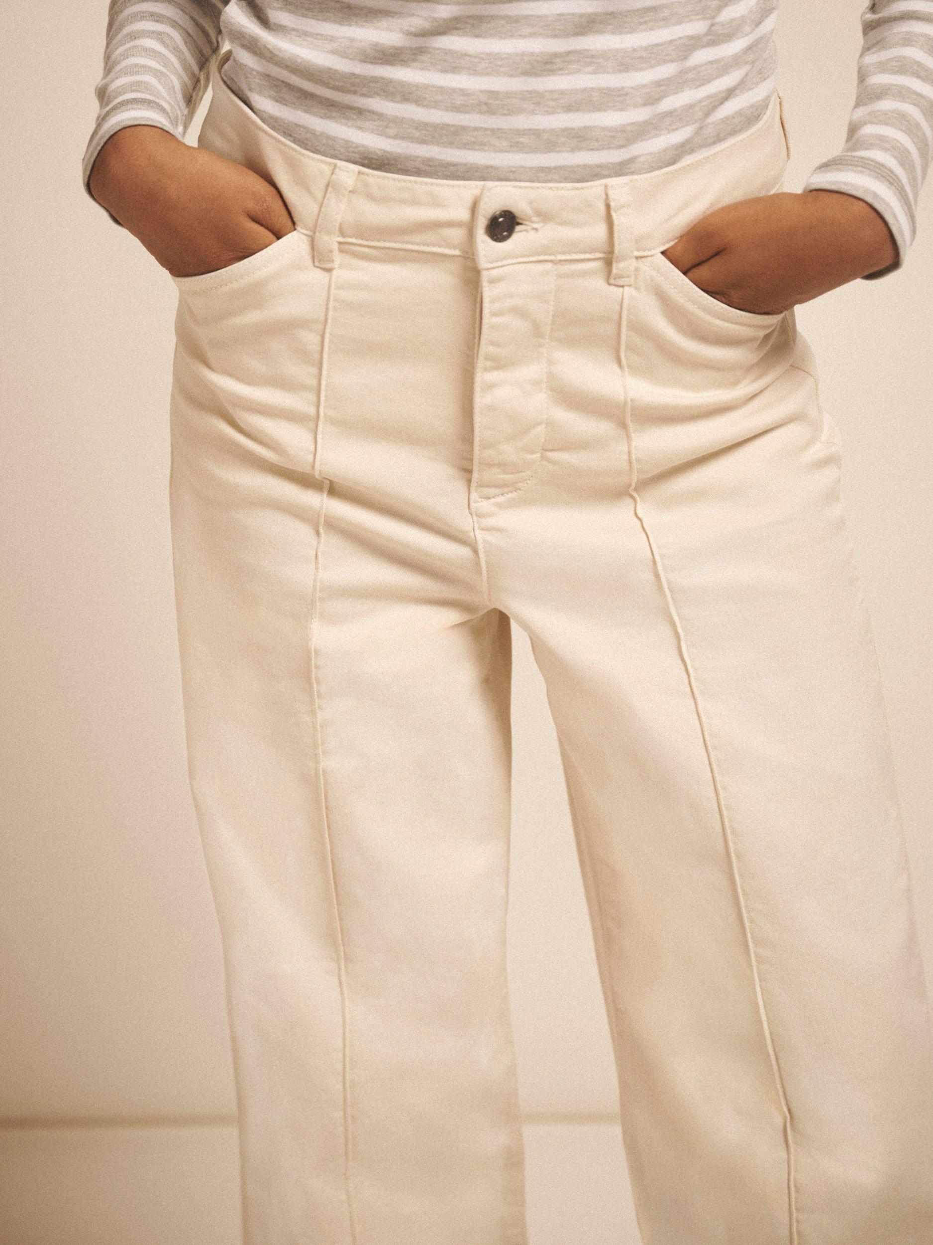 Product image 6 of 7, which shows NRBY Pasha Wide Leg Jeans, Ecru, 8