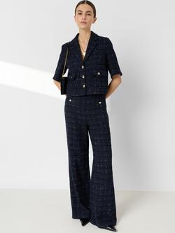 Gerard Darel Tae Tweed Short Sleeve Jacket, Navy, Navy