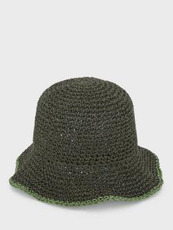 Gerard Darel Colourful Sun Hat, Khaki Green, Khaki Green