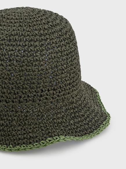 Gerard Darel Colourful Sun Hat, Khaki Green - view 2, Khaki Green