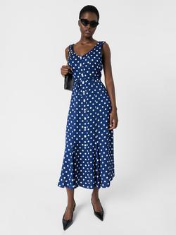 Gerard Darel Ravita Polka Dot Midi Dress, Blue, Blue