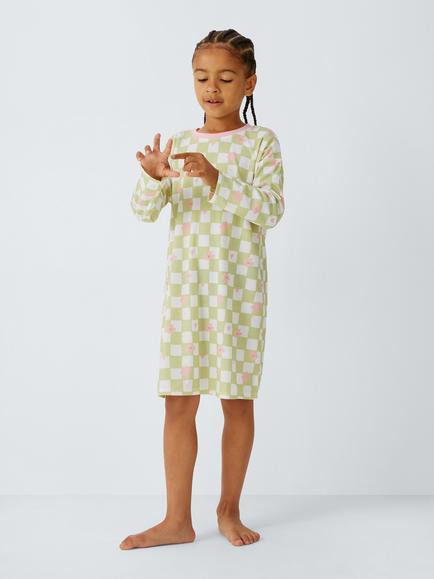 John Lewis Kids' Weather & Check Glow in the Dark Nightdress, Pack of 2, Multi - view 2, Multi