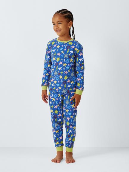 John Lewis Kids' Superhero Pyjamas, Blue, Blue