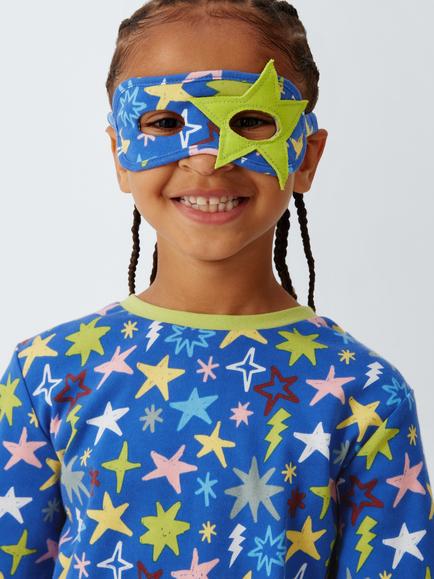 John Lewis Kids' Superhero Pyjamas, Blue - view 2, Blue