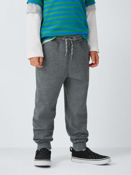 John Lewis Kids' Pure Cotton Joggers, Grey Marl, Grey Marl