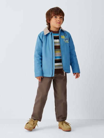 John Lewis Kids' Canvas Barrel Leg Trousers, Sable - view 2, Sable