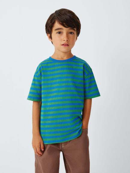 John Lewis Kids' Stripe Mix T-Shirts, Pack of 3, Multi - view 2, Multi