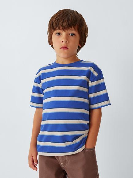 John Lewis Kids' Earth Stripe Mix T-Shirts, Multi - view 2, Multi