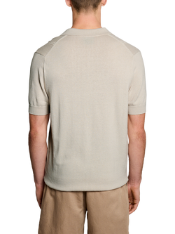 Lyle & Scott Argyle Stitch Cotton Regular Fit Short Sleeve Polo Shirt, Cove - view 2, Cove