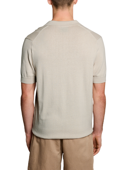 Lyle & Scott Argyle Stitch Cotton Regular Fit Short Sleeve Polo Shirt, Cove - view 2, Cove