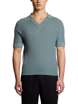 Lyle & Scott Cotton Blend Regular Fit Short Sleeve Polo Shirt, Iron Blue, Iron Blue