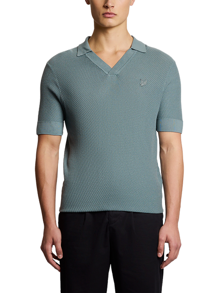 Lyle & Scott Cotton Blend Regular Fit Short Sleeve Polo Shirt, Iron Blue, Iron Blue