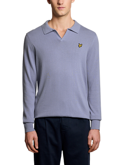 Lyle & Scott Cotton Regular Fit Long Sleeve Polo Shirt, Bubble Blue, Bubble Blue
