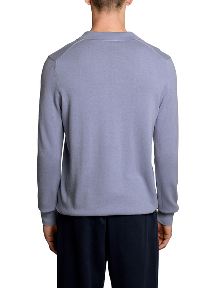 Lyle & Scott Cotton Regular Fit Long Sleeve Polo Shirt, Bubble Blue - view 2, Bubble Blue