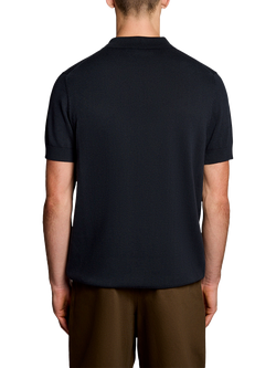 Lyle & Scott Sark Cotton Polo Shirt, Dark Navy - view 2, Dark Navy