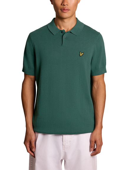 Lyle & Scott Short Sleeve Cotton Polo Shirt, Everglade, Everglade