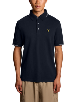 Lyle & Scott Cotton Blend Regular Fit Short Sleeve Polo Shirt, Dark Navy, Dark Navy