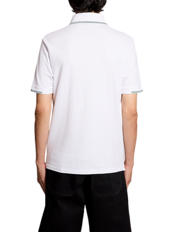 Lyle & Scott Cotton Blend Regular Fit Polo Shirt, White/Everglade - view 2, White/Everglade