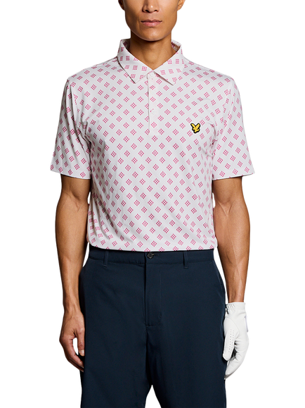 Lyle & Scott Golf Argyle Polo Shirt, White