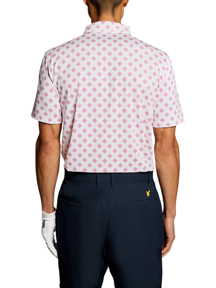 Lyle & Scott Golf Argyle Polo Shirt - view 2, White