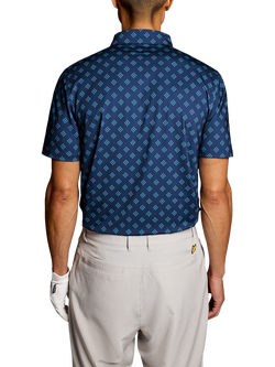 Lyle & Scott Golf Argyle Polo Shirt - view 2, Navy Peony