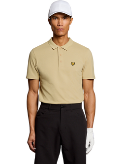 Lyle & Scott Golf Cotton Blend Regular Fit Short Sleeve Polo Shirt, Mojave
