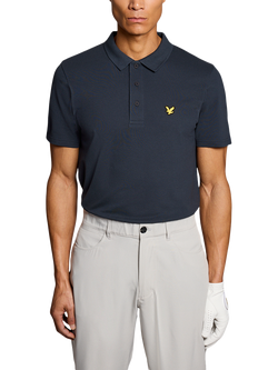 Lyle & Scott Golf Corark Short Sleeve Cotton Blend Polo Shirt, Dark Navy, Dark Navy