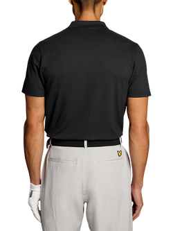 Lyle & Scott Golf Cotton Blend Regular Fit Short Sleeve Polo Shirt - view 2, Jet Black